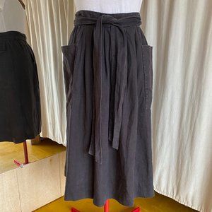 Horses Atelier Grey Linen Patch Pocket Skirt Size 3